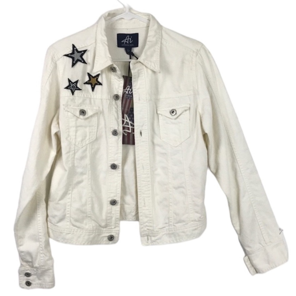 White denim jacket size Large by American Icon